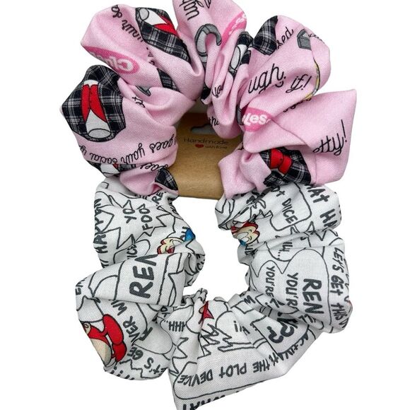 Scrunchies 2-Pack Handmade Clueless & Ren and Stimpy - Picture 2 of 4